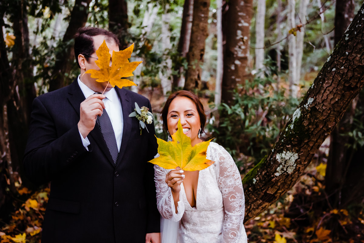 wedding autumn leaves big sur photography
