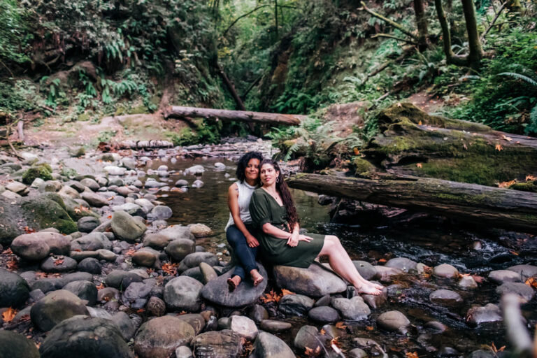 Finger Lakes Forest Engagement Photography: Andrea + Danielle