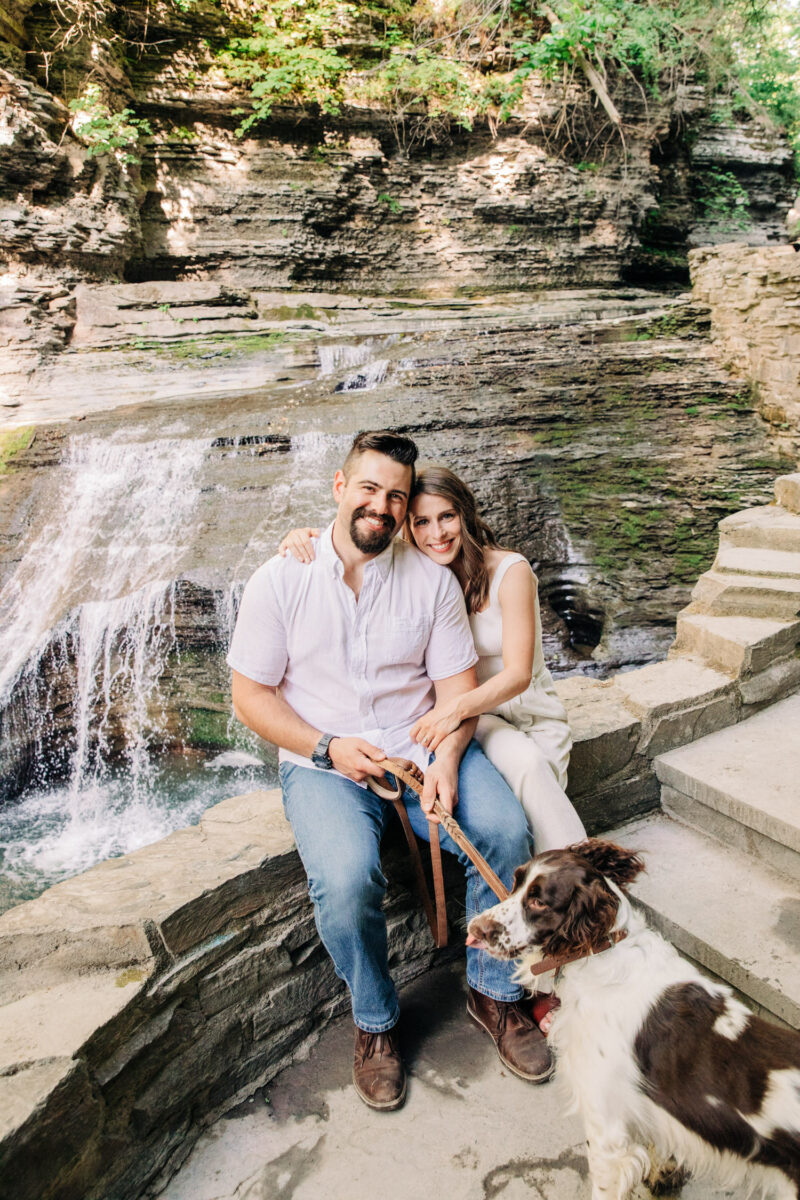 ithaca waterfall engagement photos