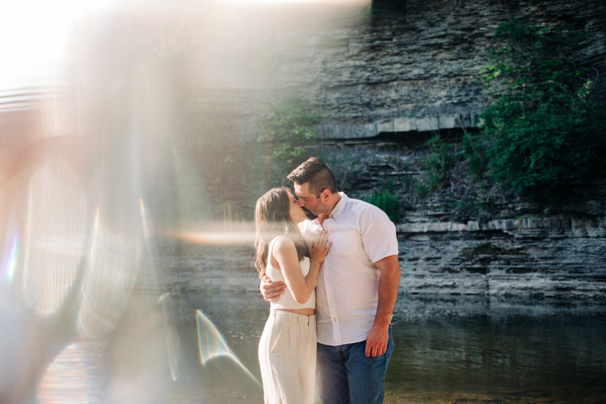 ithaca waterfall engagement photos